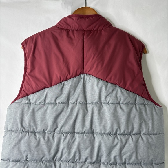 Nike FSU Florida State Seminoles NCAA Women's L Puffer Vest Gray Garnet Full Zip - Picture 7 of 8